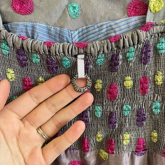 Vintage Save the Queen Jean Paul Gaultier Embroidered Spot Drape Scarf Dress S - Picture 6 of 8